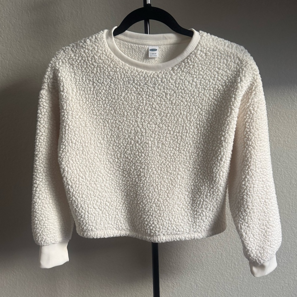 Old Navy Girl’s Cozy Cream Sherpa Sweatshirt